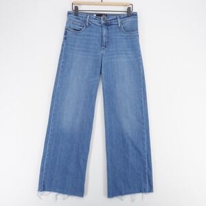 Kut From The Kloth Jeans Womens 6 Blue Fab Ab Wide Leg High Rise Raw Hem